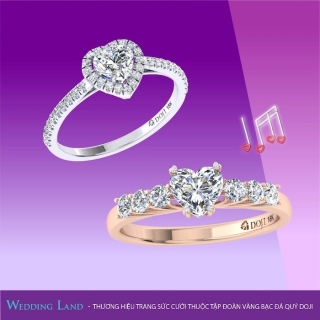Nhẫn đính hôn kim cương 99 giác cắt, với ý nghĩa nhắn gửi yêu thương và mong ước tình yêu của các cặp đôi sẽ bền lâu mãi mãi.
