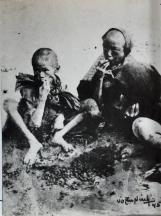 Năm 1945 xảy ra nạn đói kinh hoàng khiến không ít người Tu vong. Ảnh tư liệu
