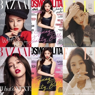Vào tháng 1/2018: Jennie lên trang bìa tạp chí Bazaar Korea (song bìa khai niên) và giới thiệu Chanel makeup collection trên ấn phẩm này. Tiếp đến gà nhà YG tỏa sáng song bìa khai quý cho tạp chí Cosmo vào tháng 3/2019 và tháng 10/2019 mỹ nhân Hàn lên song bìa cho tờ Elle quảng cáo dòng trang sức Chanel Coco crush