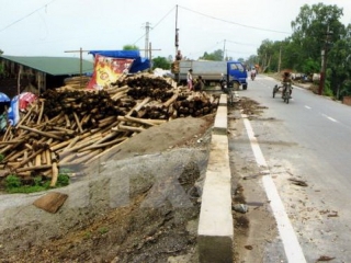 Tình trạng tập kết vật liệu xây dựng vi phạm đê điều tại Hà Nội cần phải được xử lý triệt để.