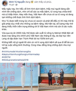 Chia sẻ của Minh Tú về dự án máy thở MV20