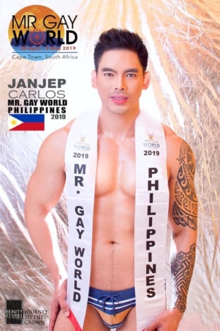 Đương kim Mister Gay World 2019 là Janjep Carlos đến từ Philippines.