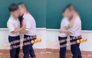Vụ clip cô giáo phạt 2 nam sinh ôm hôn nhau làm hòa bị cho là phản cảm, lệch lạc giới tính: Chuyên gia tâm lý lên tiếng - Ảnh 1.