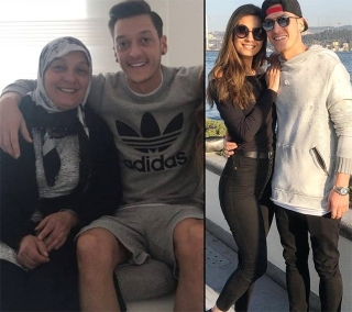 Mesut Ozil đăng ảnh bên “hai người phụ nữ quan trọng nhất cuộc đời’ là mẹ và vợ. Ozil và bà xã hoa hậu Amine Gulse đón con gái đầu lòng hồi tháng 2.