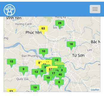 Sắc xanh chiếm tỉ lệ cao tại các trạm quan trắc chất lượng không khí. Ảnh: Dương Lâm