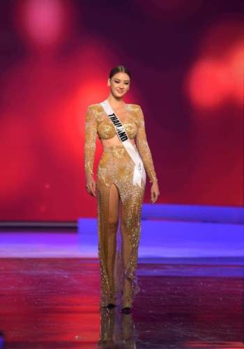 10 bộ đầm dạ hội đẹp nhất Bán kết Miss Universe 2020: - Ảnh 3.