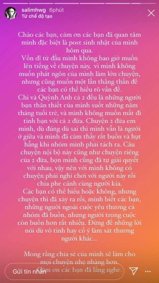 Salim lần đầu lên tiếng về drama Chi Pu - Quỳnh Anh Shyn, phân trần lời đồn chia phe để chơi - Ảnh 1.