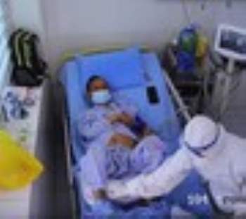 Bệnh nhân 1405 đang được điều trị tại Bệnh viện Đa khoa Trung ương Quảng Nam. Ảnh BV.