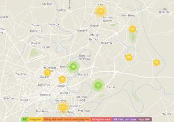 Chỉ số AQI tại TP.HCM lúc 6h sáng 22/2 trên ứng dụng PAMAir (ảnh trước) và AirVisual. Ảnh chụp màn hình.
