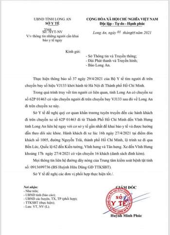 Long An khẩn cấp tìm người liên quan BN2910 - Ảnh 1.