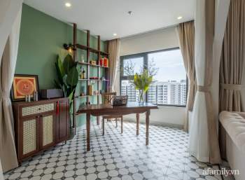 Căn hộ 3 phòng ngủ đẹp tinh tế với phong cách Indochine ở Vinhomes Ocean Park, Hà Nội - Ảnh 7.