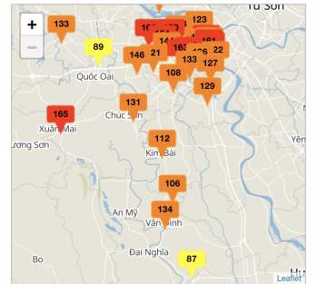 Toàn Thủ đô Hà Nội chỉ có hai điểm chất lượng không khí trung bình. Ảnh: Dương Lâm