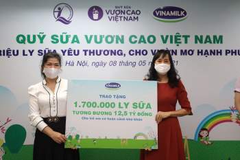 Quỹ sữa Vươn cao Việt Nam trao tặng 1,7 triệu hộp sữa hỗ trợ trẻ em có hoàn cảnh khó khăn trong dịch Covid-19 -0