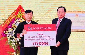 Agribank trao tặng nhà văn hoá thể thao đa năng cho xã Quang Minh - Yên Bái - 2