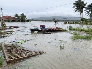 Vỡ đê, làng mạc bị nhấn chìm ít nhất 4 người ch*t trong siêu bão Goni ở Philippines - Ảnh 9.