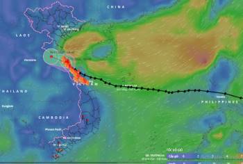 Cơn bão số 13 đã suy yếu thành áp thấp nhiệt đới. Ảnh: flo.vn