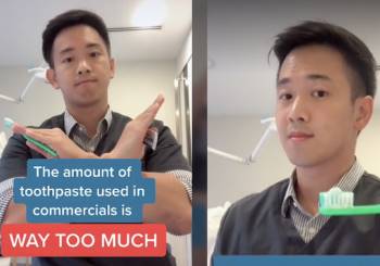 Dùng bao nhiêu kem đánh răng thì đủ? Một nha sĩ người Malaysia mới đây đã đăng tải một video giúp giải đáp câu hỏi này - Ảnh 1.