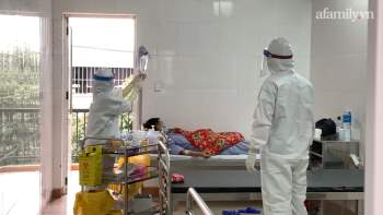 Bệnh nhân Covid-19 ại một bệnh viện ở Quảng Ninh