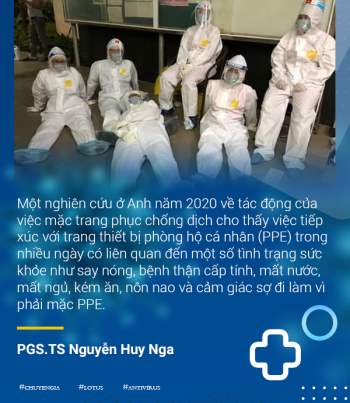 Oằn mình làm việc giữa thời tiết nắng nóng, nhân viên y tế dễ bị sốc nhiệt - Ảnh 3.