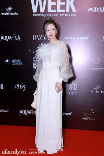 Thảm đỏ Aquafina Vietnam International Fashion Week 2020 ngày 3: Nhã Phương trẻ xinh trong bộ ren trắng, Diệu Nhi nhìn khác lạ trong bộ áo dài cách tân - Ảnh 6.