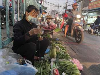 Sau Tết thất nghiệp vì dịch Covid: Vào Sài Gòn làm công nhân giờ ra chợ bán rau - ảnh 2