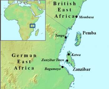 Quốc đảo Zanzibar và đại lục châu Phi. Ảnh: Wikipedia