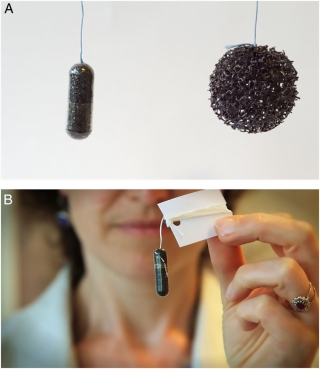 Thủ thuật Cytosponge sử dụng viên Thu*c dài 2cm. Ảnh: BMJ Journals