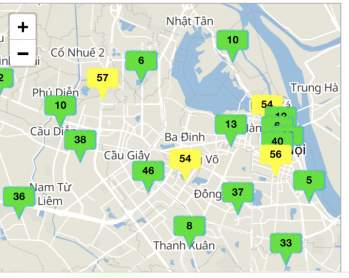 Hôm nay Hà Nội có 4 điểm chất lượng không khí trung bình. Ảnh: Dương Lâm