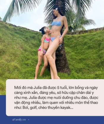 Alpha Kid 5 tuổi nhà Á hậu Việt Nam diện bikini đôi cùng mẹ khoe chân dài nuột nà, dân mạng xuýt xoa: 