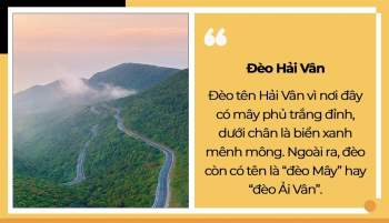 Cung đường đèo Hải Vân khúc khuỷu, ngoằn ngoèo với bên kia là núi non hùng vĩ, dưới là biển xanh mát lạnh tạo thành bức tranh thiên nhiên tráng lệ. 