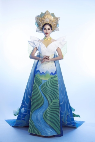 National Costume sắc xanh đẹp nhất: Đỗ Mỹ Linh Tiểu Vy tỏa sáng tại Miss World, Hoàng Hạnh giật huy chương ảnh 12