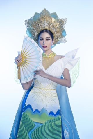 National Costume sắc xanh đẹp nhất: Đỗ Mỹ Linh Tiểu Vy tỏa sáng tại Miss World, Hoàng Hạnh giật huy chương ảnh 11