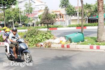 Điểm phát sinh rác thải trên đường Nguyễn Ái Quốc, P.Trung Dũng