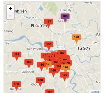 Ngày thứ 3 liên tiếp chỉ số AQI ở Thủ đô Hà Nội trong mức báo động đỏ, chất lượng không khí xấu. Ảnh: Dương Lâm