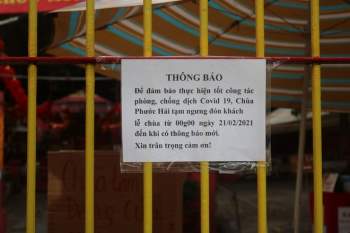 Rằm tháng Giêng: Nhiều chùa ở TP.HCM đóng cửa, tăng ni Phật tử thực hiện ‘5K’ chống Covid - ảnh 2
