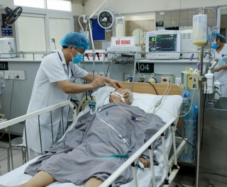 Điều trị cho bệnh nhân ngộ độc patê Minh Chay tại Trung tâm Chống độc BV Bạch Mai.