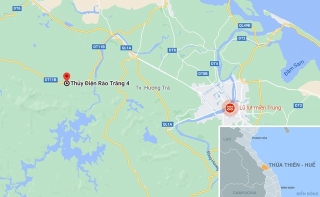 Thủy điện Rào Trăng 4 cách công trường thủy điện Rào Trăng 3 khoảng 10 km. Ảnh: Google Maps.