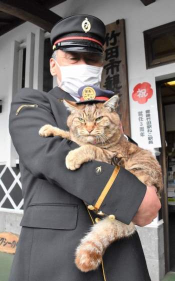 Mèo cưng kỷ niệm 3 năm đảm nhận chức trưởng ga ở Nhật Bản