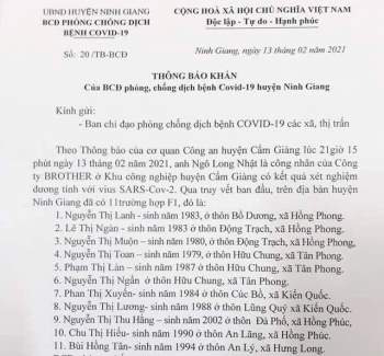 KHẨN: Những ai tiếp xúc với 11 công dân và lái xe ô tô huyện Ninh Giang khẩn trương khai báo y tế - Ảnh 3.