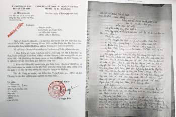 Công văn hỏa tốc của UBND huyện Tân Sơn và Biên bản sự việc và Bảng kiểm kê lâm sản của Trạm Quản lí và bảo vệ rừng xóm Nhằng.