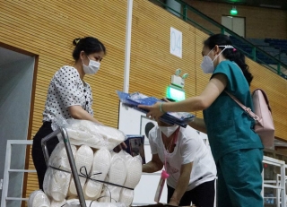 Những hình ảnh về Bệnh viện Dã chiến Tiên Sơn ở Đà Nẵng sắp đưa vào sử dụng - Ảnh 2.