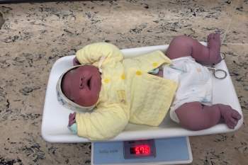 Hy hữu: Bé trai ở Hà Nội vừa chào đời đã nặng gần 6kg - Ảnh 1.