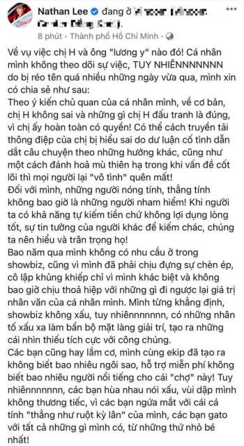 Nathan Lee ngược đường, ngược nắng bênh vực đại gia Phương Hằng: “Chị đấu tranh là đúng và chị hoàn toàn có quyền - Ảnh 1.