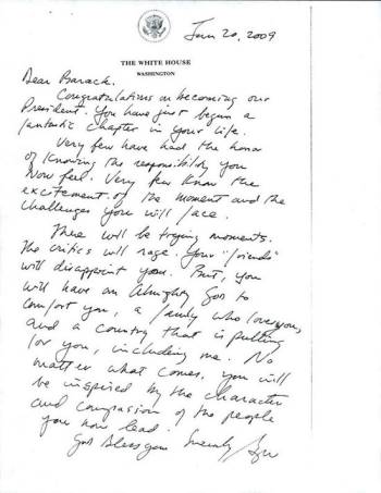 Truyền thống để lại thư tay cho người kế nhiệm của tổng thống Mỹ - Ảnh 4.