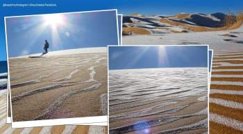 Sa mạc Sahara phủ đầy tuyết trắng gây bão mạng