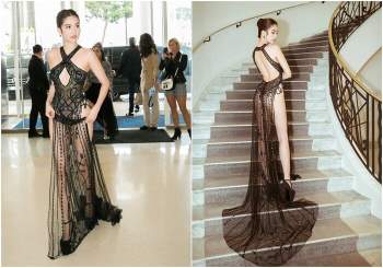 Khánh Vân, Ngọc Trinh mang váy xẻ siêu cao 'gây bão' truyền thông quốc tế Ảnh 3