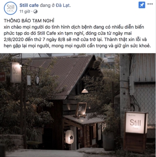 Một loạt quán cafe ở Đà Lạt lại thông báo tạm đóng cửa để hạn chế lây lan dịch bệnh - Ảnh 1.