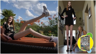 Thiếu nữ Mỹ xinh đẹp sở hữu đôi chân dài nhất thế giới