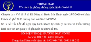 Thông báo khẩn tìm hành khách trên chuyến bay VN1915 từ Đà Nẵng về Buôn Ma Thuột ngày 25/7 - Ảnh 1.