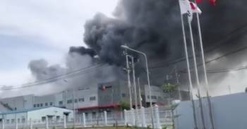 TP HCM: Đang có cháy lớn tại công ty thực phẩm, hàng trăm cảnh sát được huy động chữa cháy - Ảnh 1.